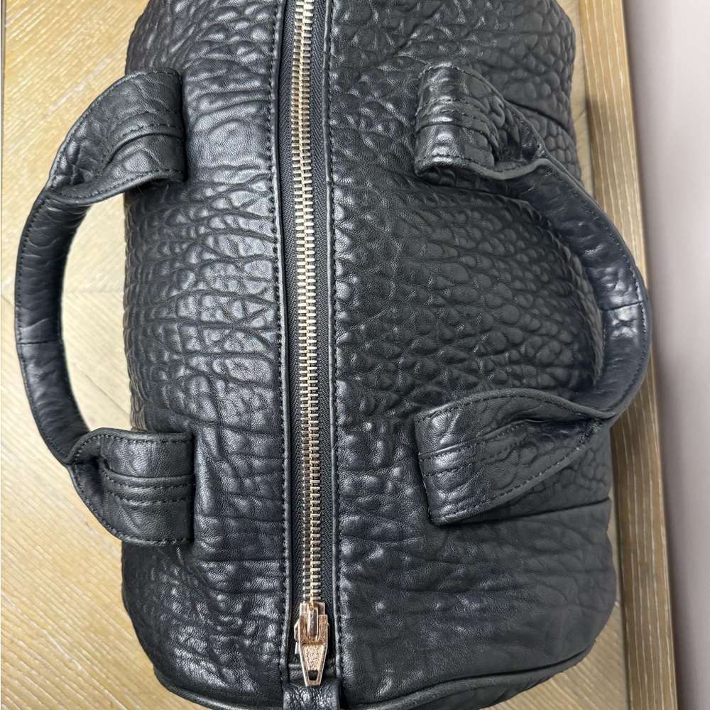 Alexander Wang Textured Black Leather Shoulder Bag